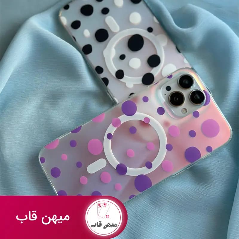 قاب گوشی آیفون خال خالی مگ سیف دار - کد (۴۸۰۳۶)