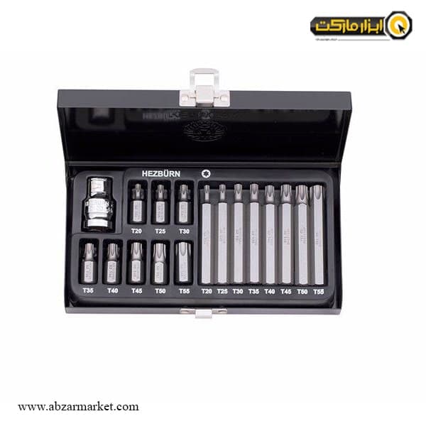 ست سر پیچ گوشتی ستاره ای هزبرن 17 عددی مدل 114017