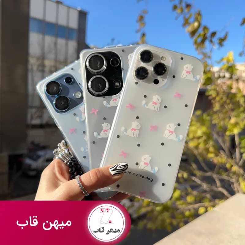 قاب گوشی آیفون مات گربه ملوس همراه با آویز - کد (۷۲۴۶۰)