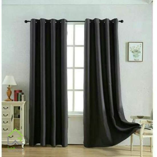پرده کتان کنفی ضخیم مشکی