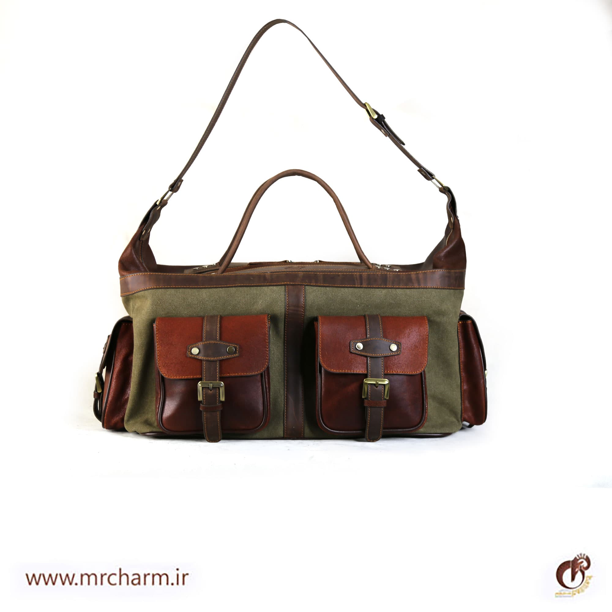 ساک مسافرتی چرم و برزنت mrc168-22