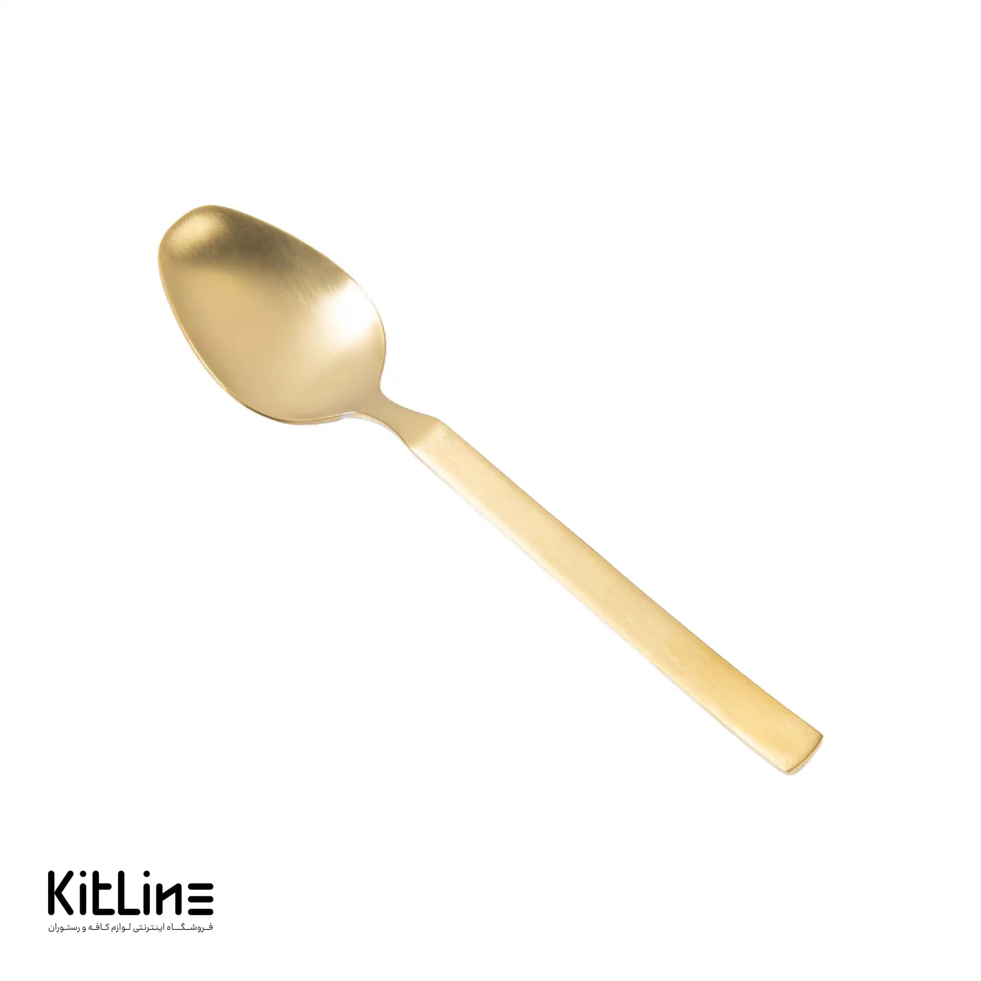قاشق غذا خوری صنایع استیل مدل میلان تمام مات طلایی