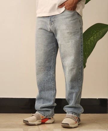 شلوار نیم بگ جین کد 1963