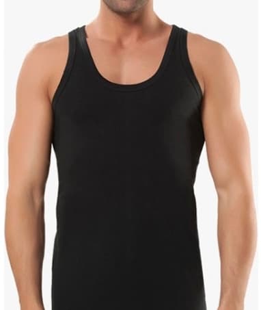 زیرپوش نخی رکابی مردانه برند classic ساده مشکی کد 11003