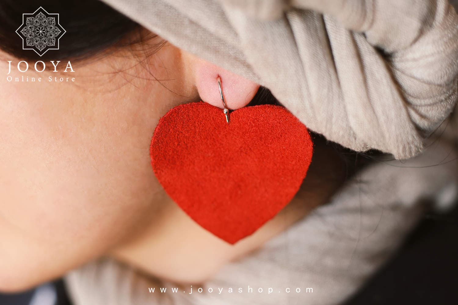 گوشواره نقره مدل قلب راتین