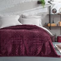 پتو دو نفره طرح برجسته یاتاش نوا قرمز تیره