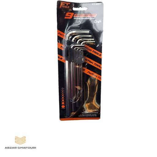 مجموعه ۹ عددی آچار آلن شش گوشه بلند FT TOOLS