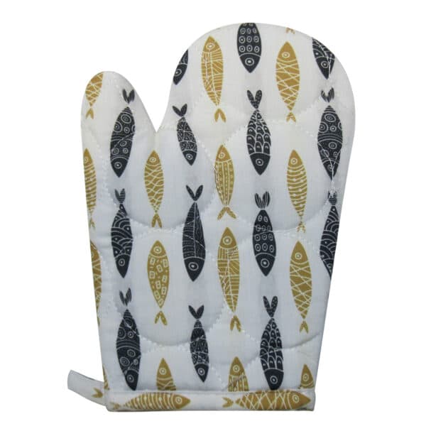 آدونیس دستکش طرح ماهی مشکی-کرم