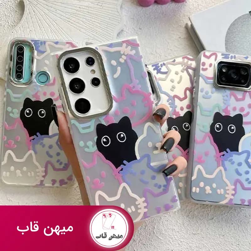 قاب گوشی سامسونگ و شیائومی گربه سیاه - کد (۴۳۲۱۹)