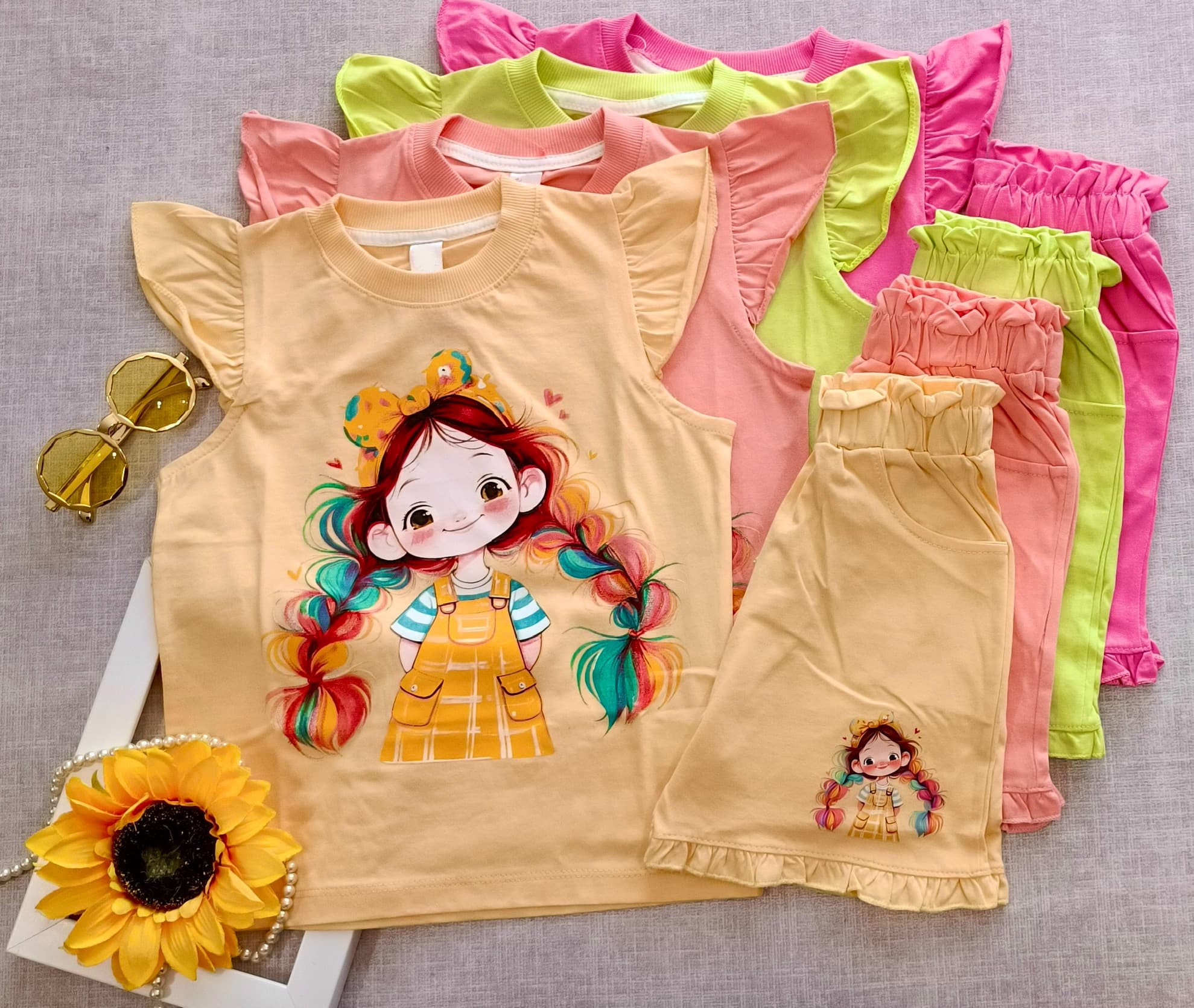 ست دخترانه دختر مو بافته