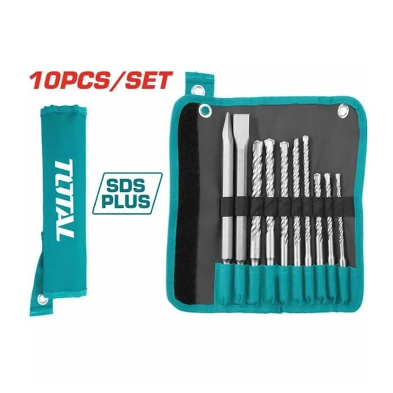 مجموعه 10 پارچه قلم و مته توتال مدل TACSD19101