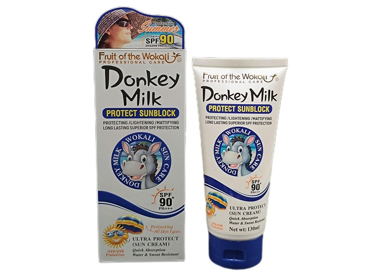 کرم ضد آفتاب بدون رنگ وکالی SPF 90 مدل شیر الاغ مناسب انواع پوست