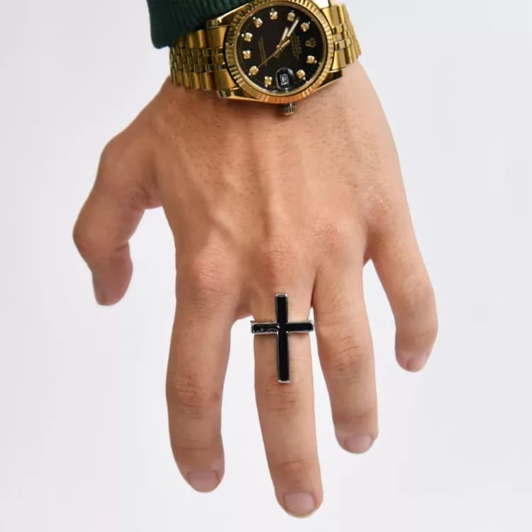 انگشتر مردانه طرح صلیب کد 22831