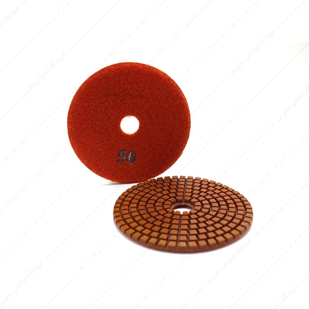 صفحه سنباده الماسه پشت کرکی مینی قطر 10 سانتی متر P50 قهوه ای