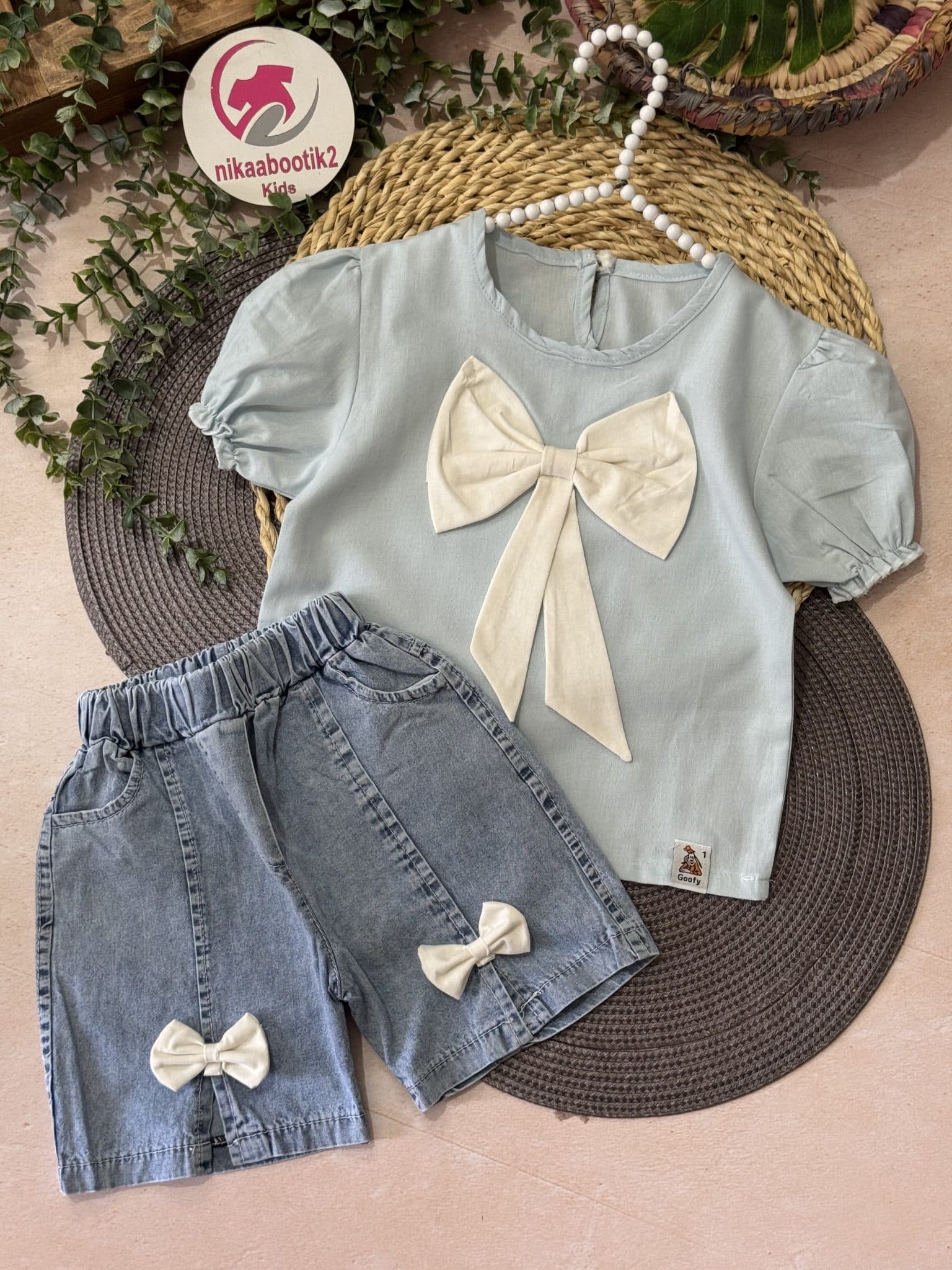 شومیز شلوارک پاپیون سفید