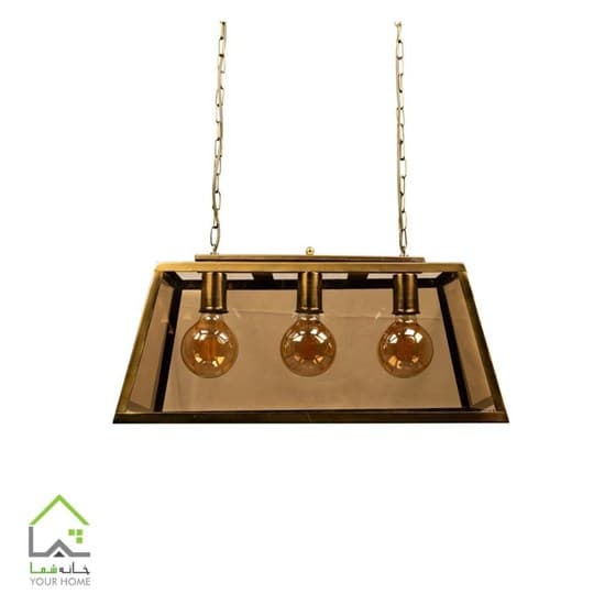 لوستر مستطیل شیشه خور