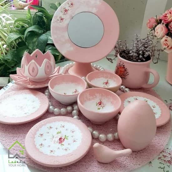 ظرف هفت سین سفالی طرح عشق