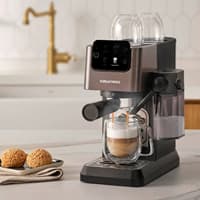 اسپرسوساز نیمه اتوماتیک با مخزن شیر گروندیگ KSM 5330 نقره ای