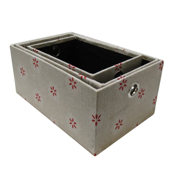 جعبه 3 عددی کرم گل دار فانتزی