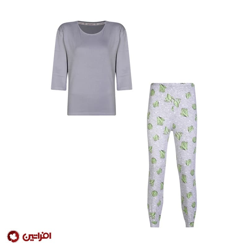 ست تیشرت و شلوار زنانه افراتین مدل کاکتوس رنگ طوسی کد 6599