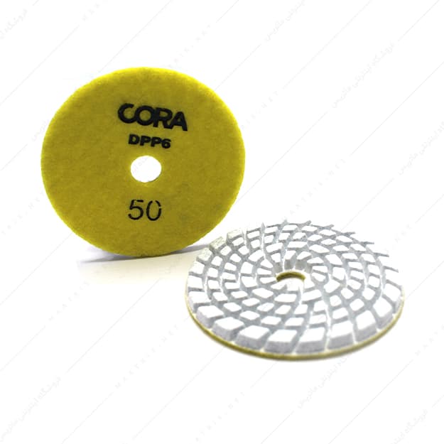 صفحه سنباده الماسه پشت کرکی مینی قطر 10 سانتی متر P50 زرد