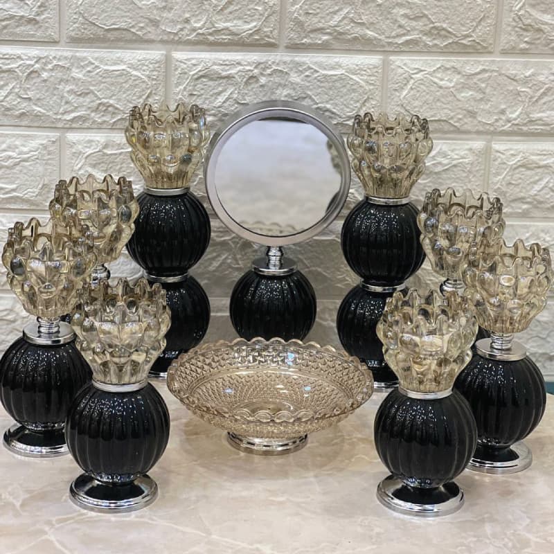 هفت سین 10 پارچه مشکی و کروم کد 3559