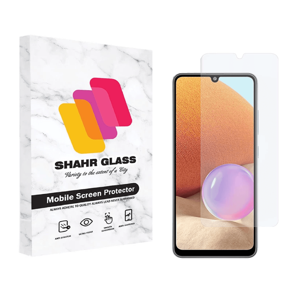 گلس گوشی سامسونگ Galaxy A32 شهر گلس مدل SMP