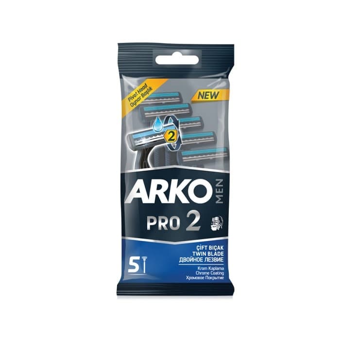 تیغ یکبار مصرف دو لبه صابون دار 5 عددی ARKO