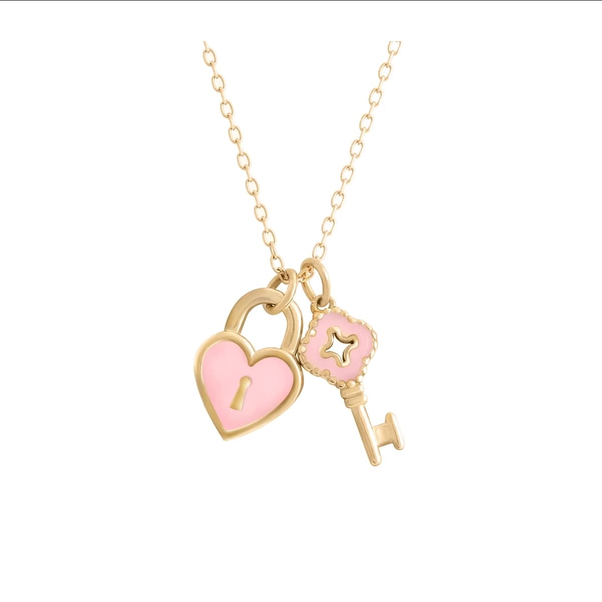 گردنبند طلا زنانه بان گالری مدل قلب و کلید