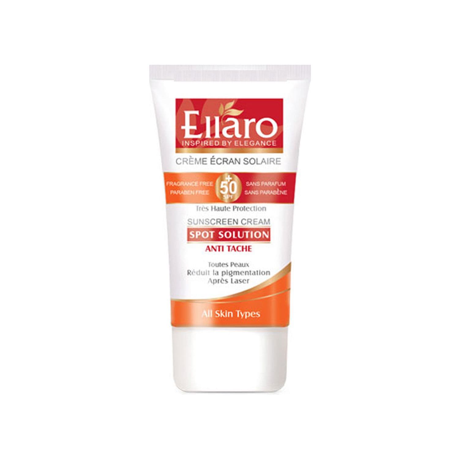 کرم ضد آفتاب ضد لک SPF50 اسپات سولوشن الارو Ellaro حجم 40ml