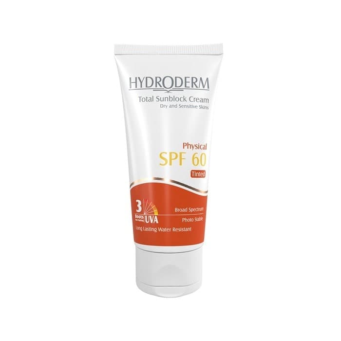 کرم ضد آفتاب فیزیکی بژ روشن مناسب پوست خشک و حساس HYDRODERM SPF60