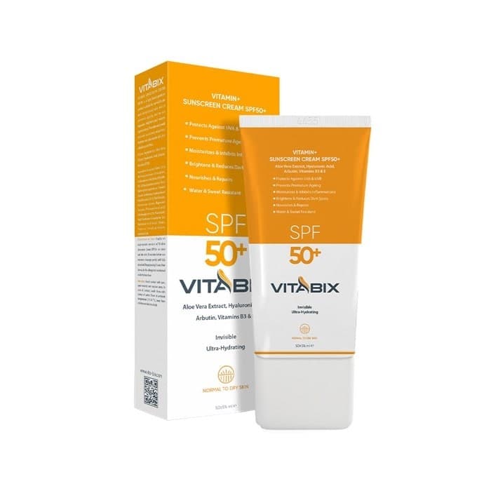 کرم ضد آفتاب بی رنگ ویتابکس مناسب پوست نرمال تا خشک