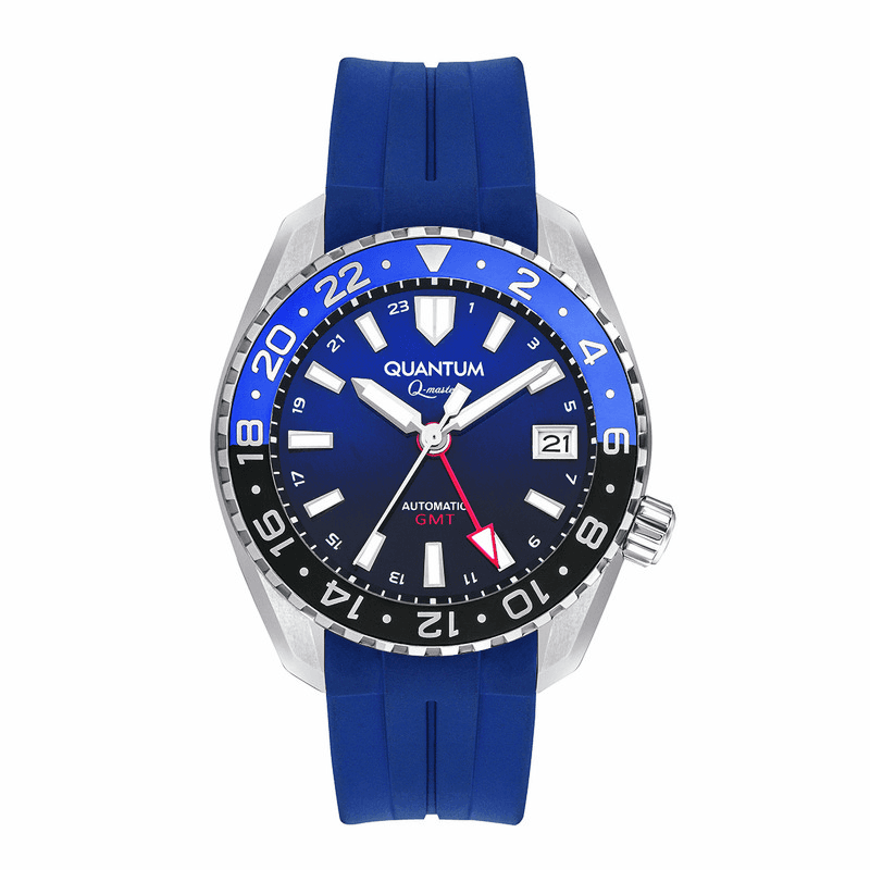 ساعت مچی مردانه کوانتوم مدل QMG1105.399 بند رابر سرمه ای
