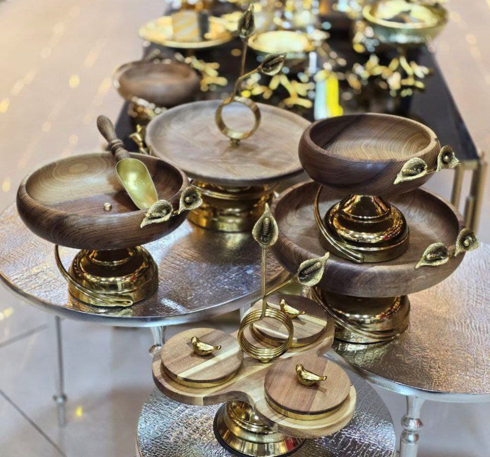 سرویس پذیرای 5 تکه لیلیوم چوبی سرویس پذیرایی چوبی