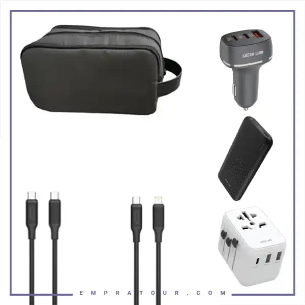 کیف مسافرتی لوازم جانبی گرین لاین Green Lion Combo Travel Bag 6 IN 1 Kit GNCTRV6N1BAG