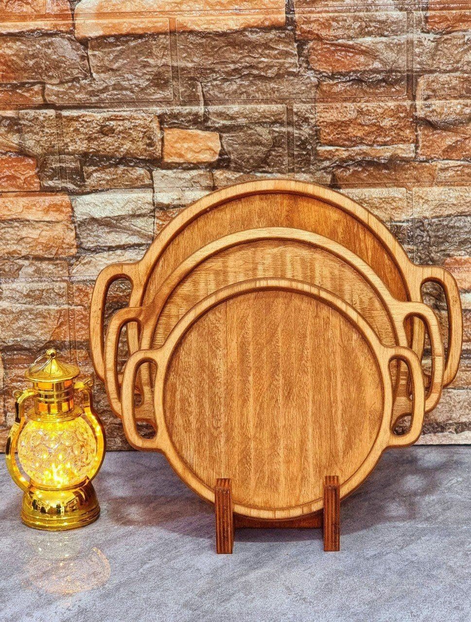 سینی سه تیکه گرد دسته دار