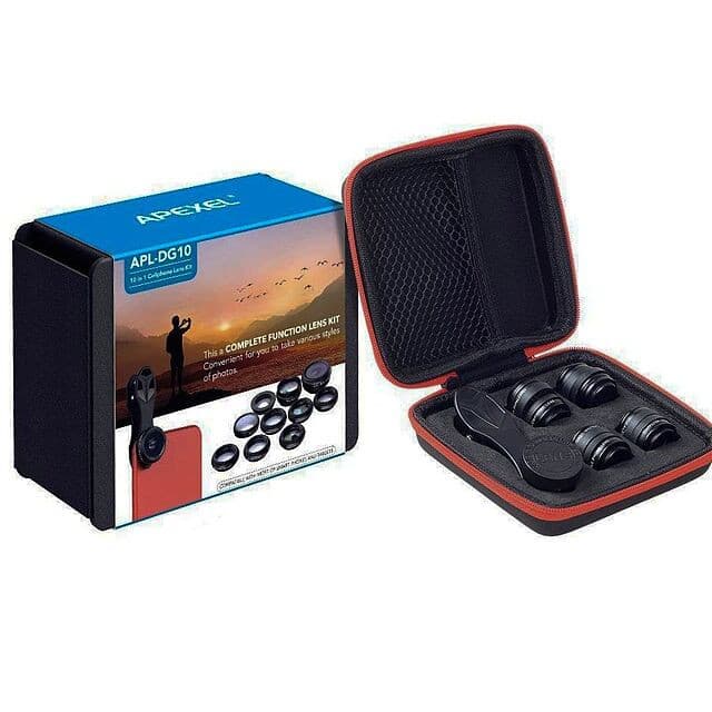 لنز کلیپسی موبایل اپیکسل Apexel APL-DG10 10-in-1 Clip-on Smartphone Lens Kit