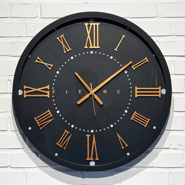 ساعت دیواری چوبی مدرن Black Enzo