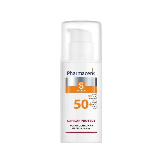 کرم ضدآفتاب و محافظ صورت کاپیلار پروتکت مناسب پوست کوپروز و روزاسه Pharmaceris SPF50
