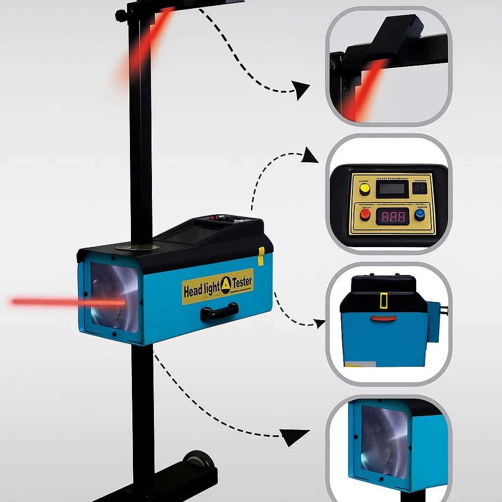 دستگاه تنظیم نور چراغ خودرو بالانس ماتیک مدل 1018 | تنظیم نور بالا، پایین و هدلایت با لیزر