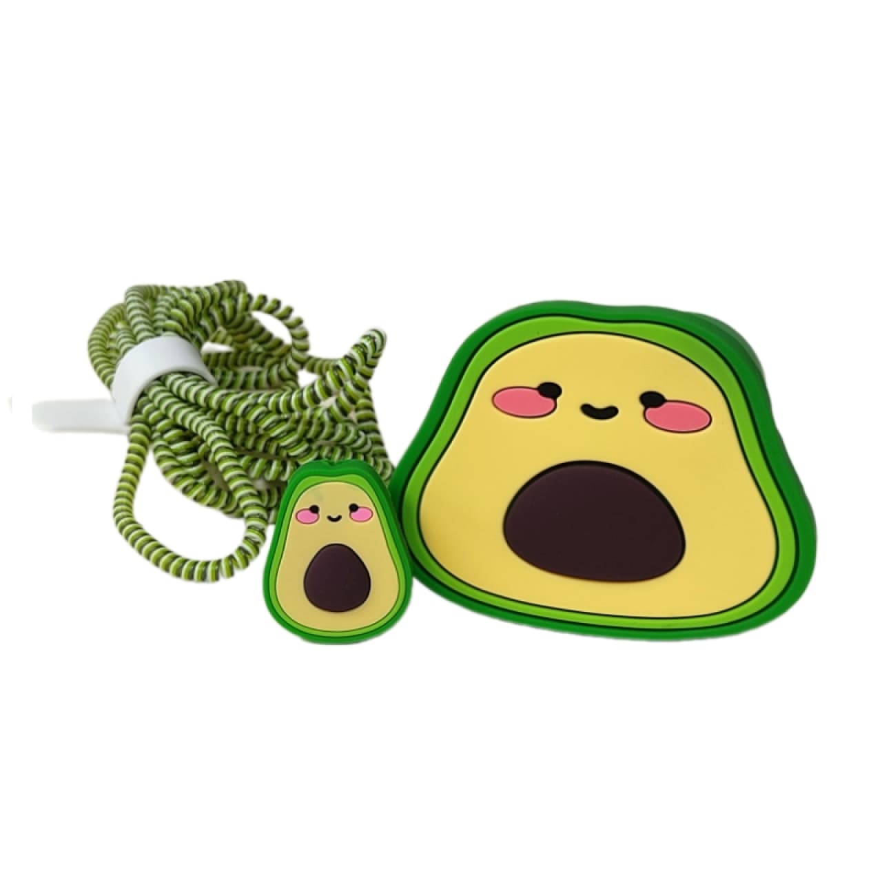 محافظ سیلیکونی کابل و آداپتور طرح آواکادو مناسب برای شارژر 25W سامسونگ بسته چهار عددی