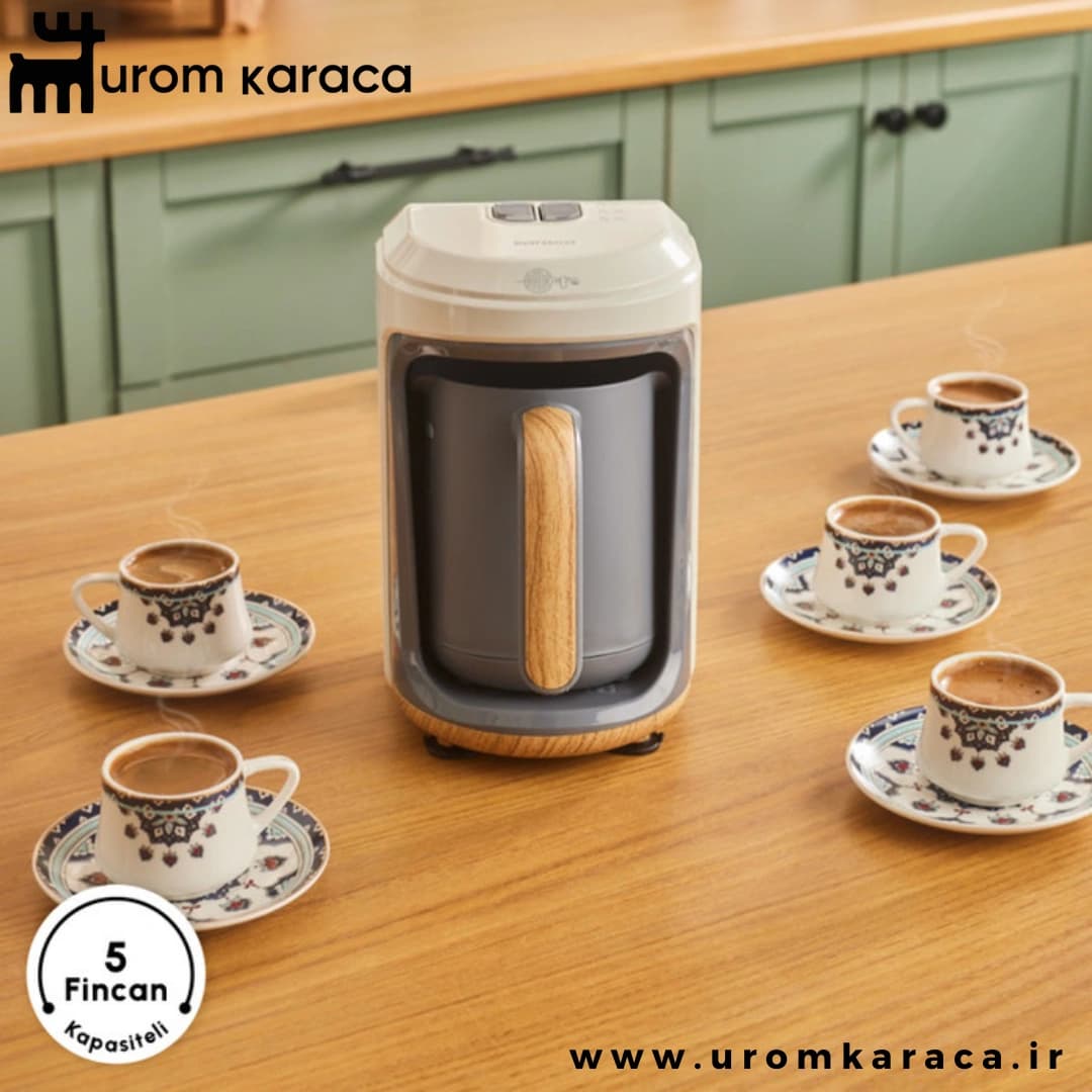 قهوه ساز سه کاره کاراجا هاتیر هوپس با شیر طرح چوب