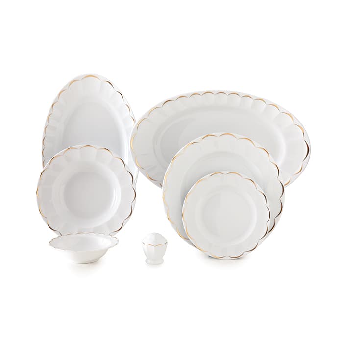 سرویس چینی زرین 6 نفره غذاخوری نارسیس طلایی (29 پارچه)