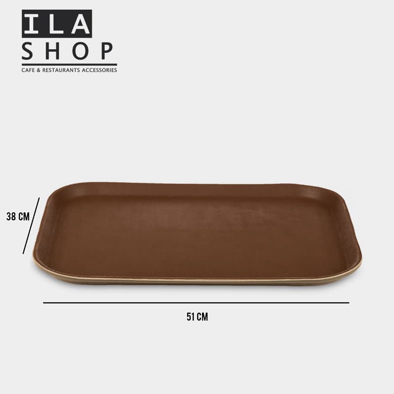 سینی ترمز دار قهوه ای ۵۱*۳۸ یک عددی ایلا