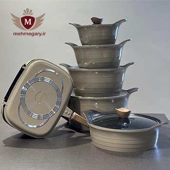 قابلمه ۱۲ پارچه دالتون نسکافه ای مدل ونیز