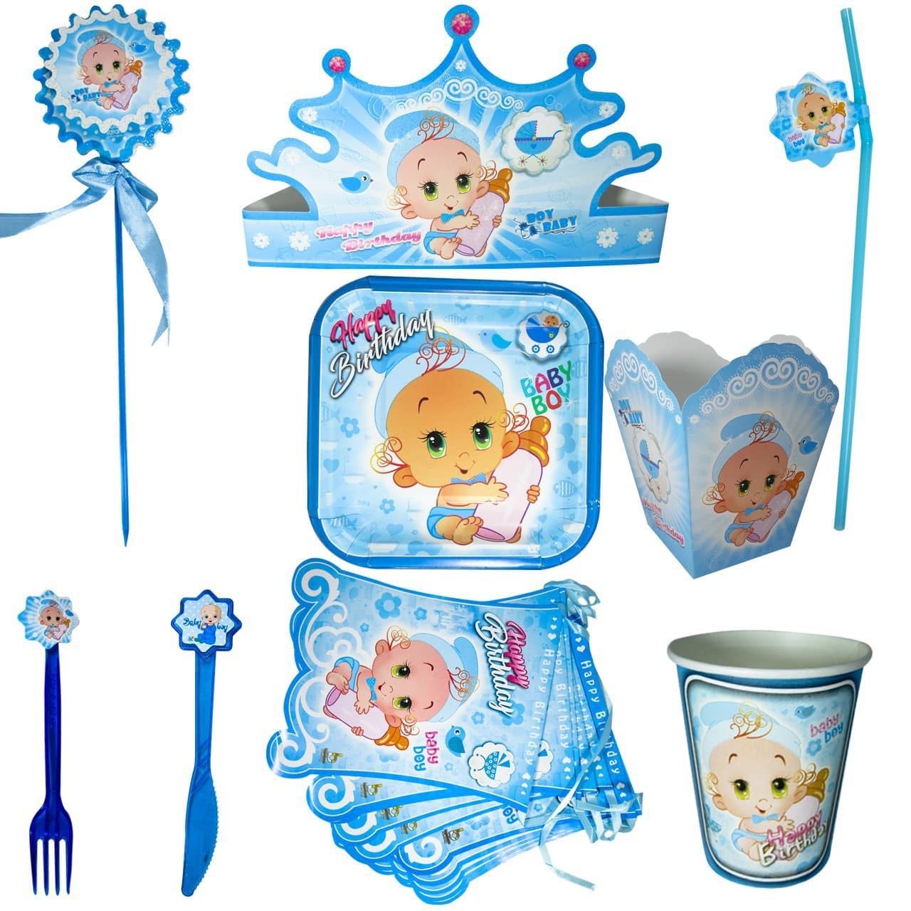 مجموعه 90 عددی تم تولد مدل Baby Boy