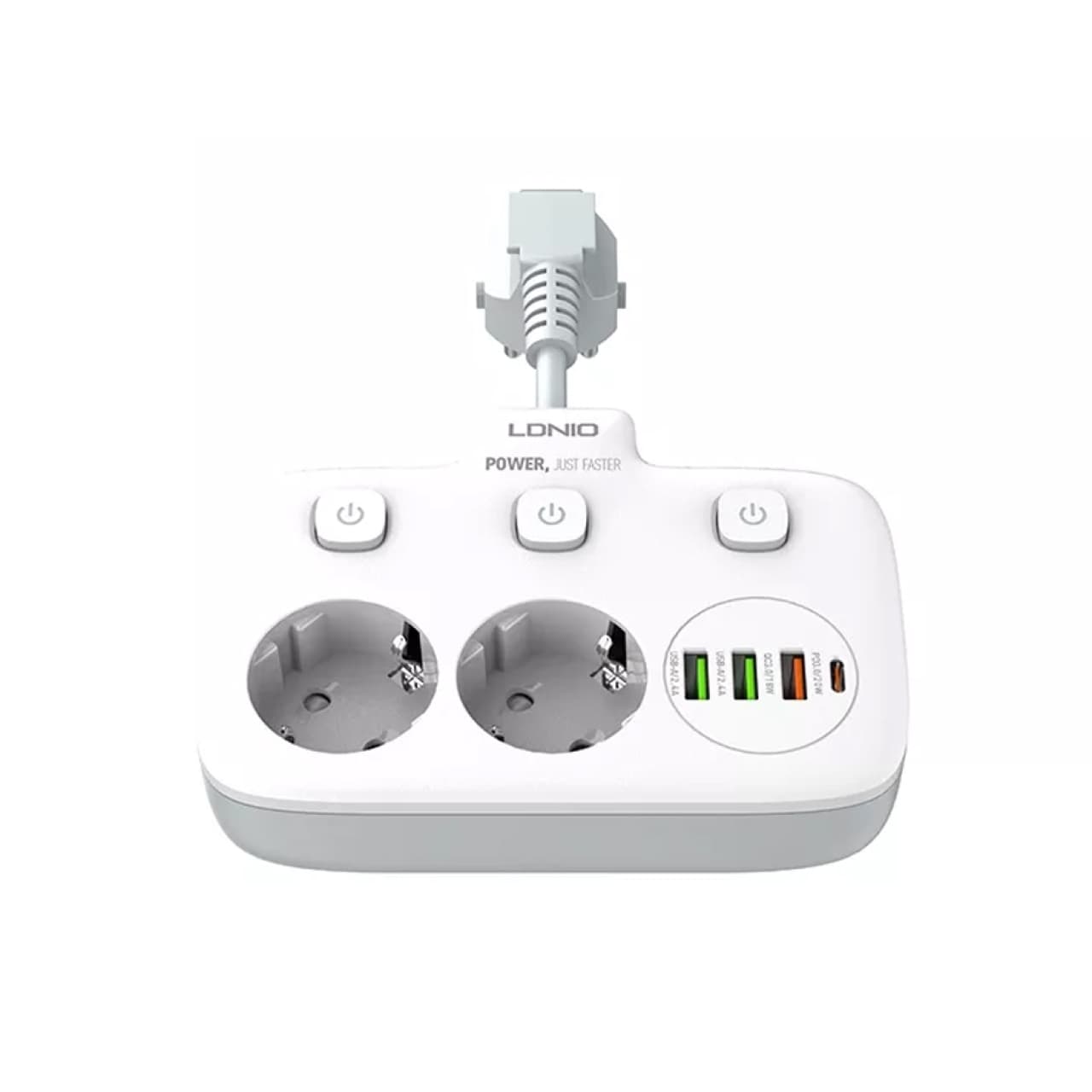 چند راهی برق و شارژر 4 پورت الدنیو مدل LDNIO SE2435