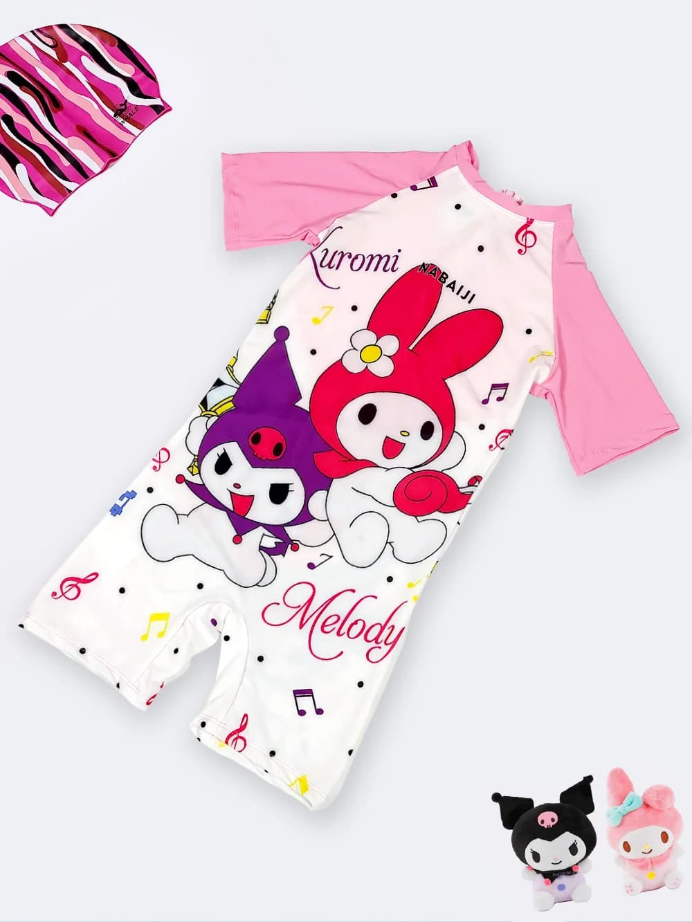 مایو دخترانه بچگانه و نوجوان پوشیده سرهمی برای استخر نابایجی پادار و آستین دار