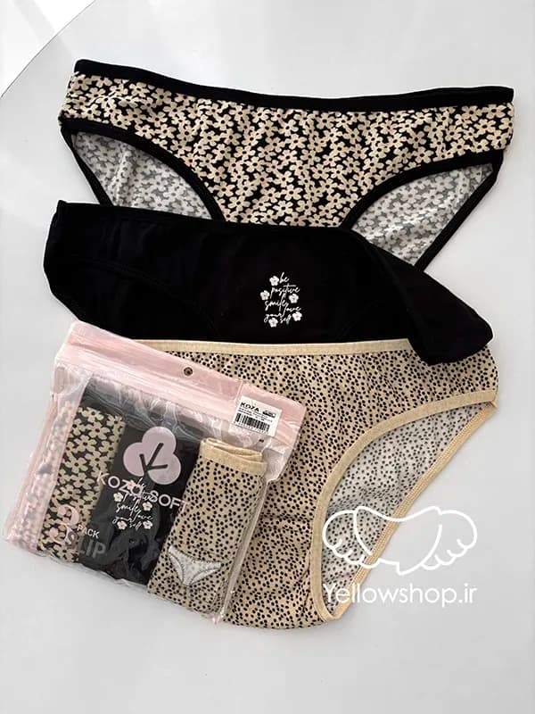 شورت اسلیپ نخی زنانه کوزا KOZA پک سه تایی کد 21261