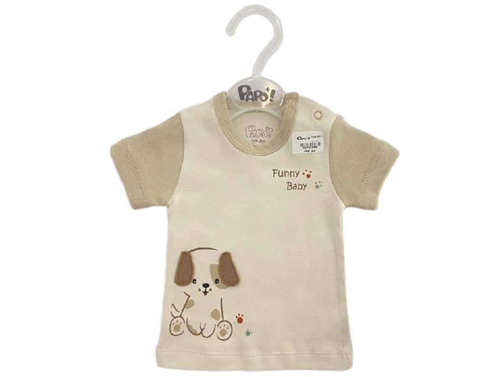 بلوز آستین کوتاه نوزادی طرح پاکوتاه پاپو papo